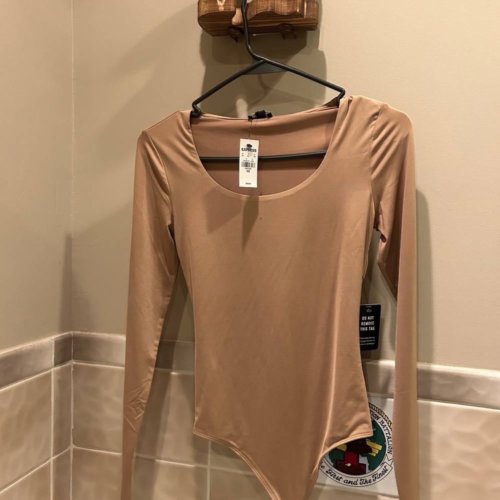 Express Tan Long Sleeve Bodysuit
